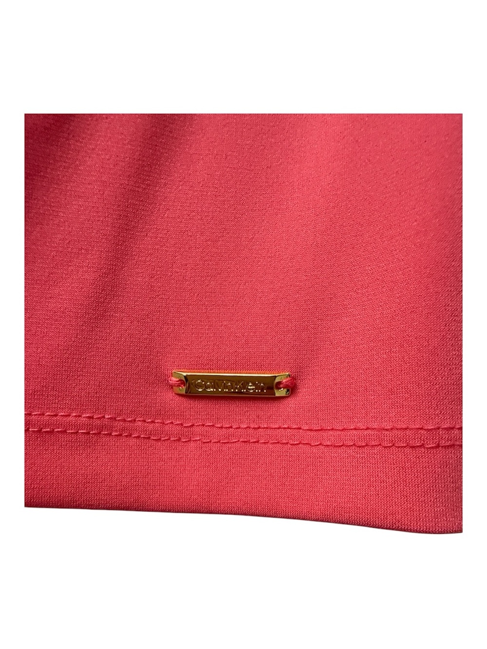 Calvin Klein Coral-Salmon Pleated Neck Sleeveless Camisole - Picture 2 of 4